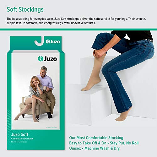 Juzo Soft 2000 15-20Mmhg Knee-High Closed Toe Sock With Silicone Top Band #TOP2