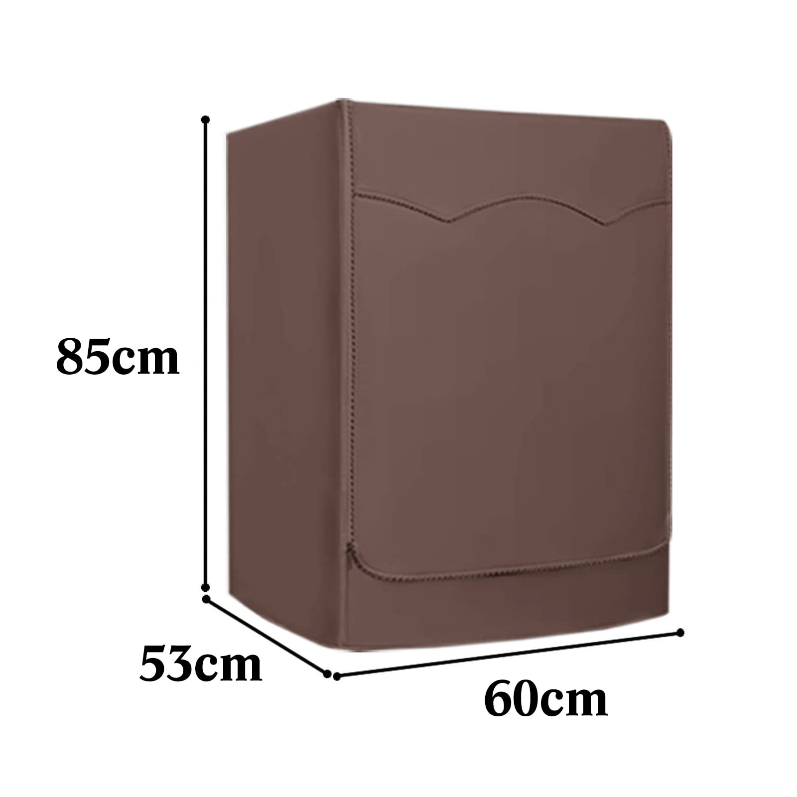 LEESITEC Copripolvere per lavatrice, Coprilavatrice da Esterno Impermeabile per Lavatrice e Asciugatrice, con Apertura Frontale,Marrone, M,60×53×85 cm