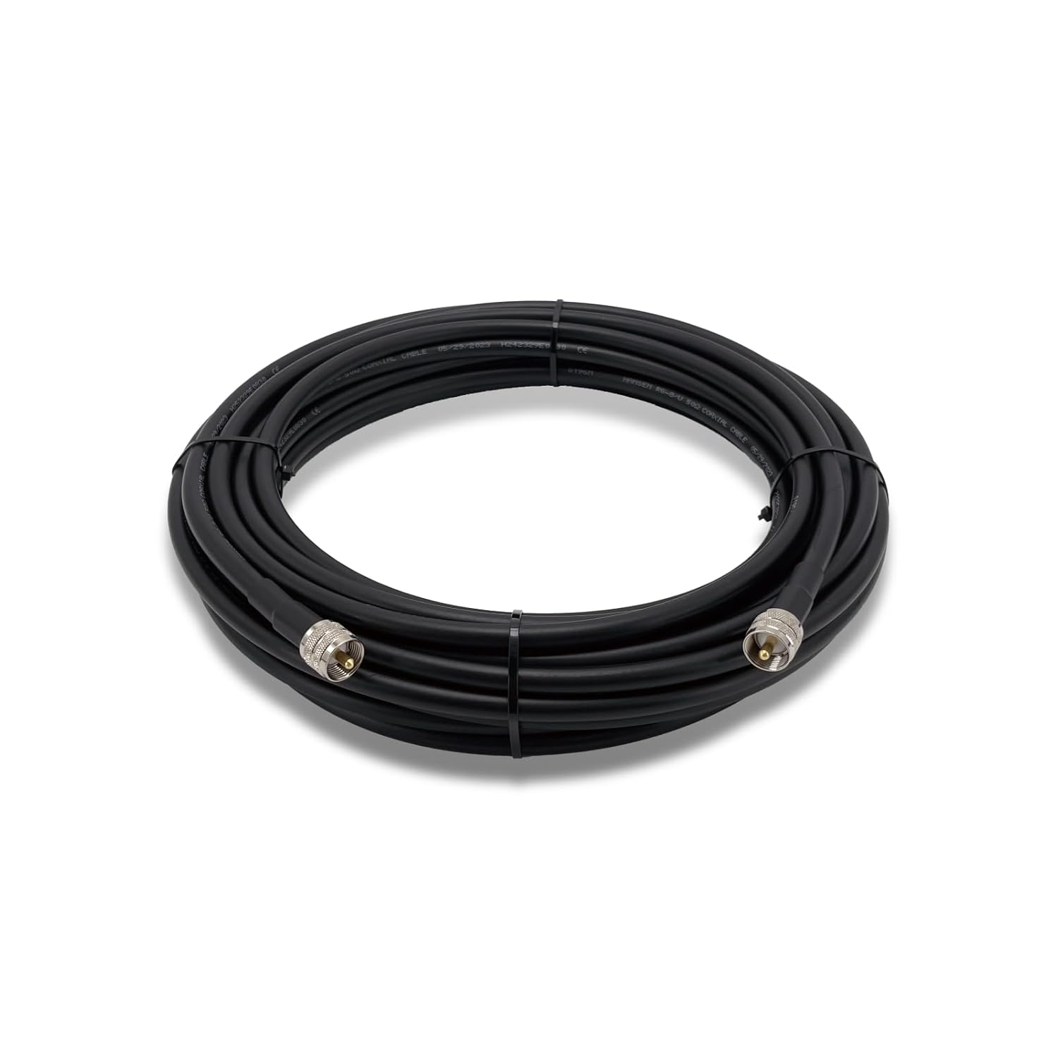 50ft RG8U Low Loss Coaxial Cable with 50 Ω Impedance, Ideal for FM Transmitter, CB Radio, HAM Radio, VHF Radio, VSWR Meter and Antenna (N-Male to N-Male)