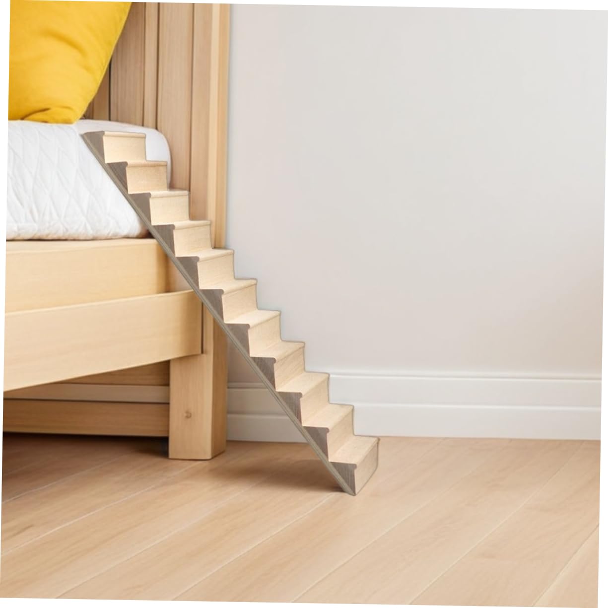 VICASKY 3pcs Scale Miniature Wooden Dollhouse Stairs Pre Assembled Unpainted Armless Staircase for Doll House Furniture Decor Simulated Model for Play House Accessories - Image 4
