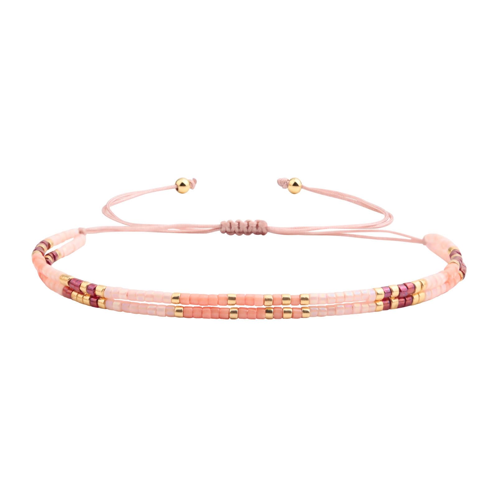 KELITCH Bunte Miyuki Perlen Armbänder Winzig Seil Damen Armb