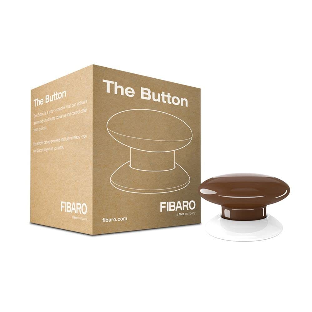 Fibaro Fibaro The Button Brown Z-Wave Plus Scene Controller, On-Off Trigger, 3.6 V