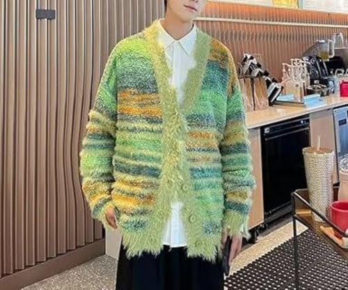 Knitted Sweaters Striped Cardigan V-Neck Button Down Long Sleeve Cardigan Y2K Fall Sweater Outwear Cardigan Unisex4