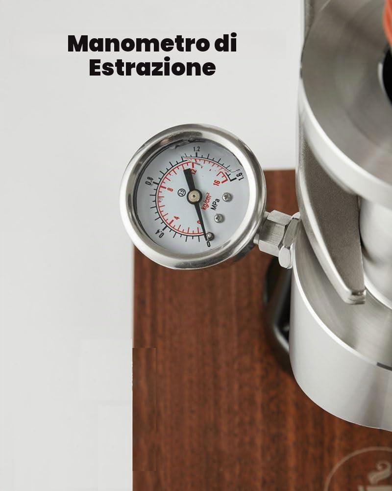 Macchina per caffè espresso manuale, 16 bar a leva commerciale caffetteria espresso cappuccino con manometro, macchina da caffè espresso a mano, per caffè a casa all'aperto