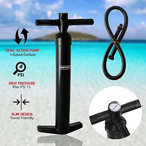 Inflatable Stand Up Paddle Board 10’6” Long 6” Thick | SUP Paddleboard Accessories Carry Backpack | Wide Stance, Bottom Fin Paddling Surf Control, Non-Slip Deck | Standing Boat Boards | Wood Paddle - Thumbnail 4