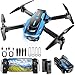 Drone with 1080P Camera - Foldable Remote Control Quadcopter with Gesture Control, 3D Flip, One Key Start, Emergency Stop, 2 Batteries, Easier to use, Toy for Adult Beginners, Black&Blue