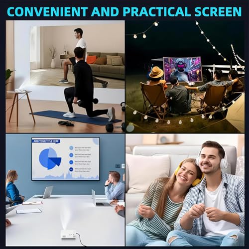 M1S Mini Projector, Portable LED Movie Projector for Home Use, Compact Design with HDMI/USB/AV Input, US Plug, White miniatura 5