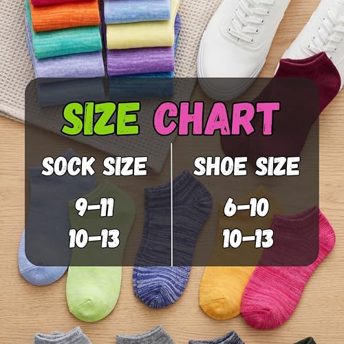 Image of Tipi Toe Women's 20 Pack Colorful Low Cut Socks - Lightweight, Breathable Design for All-Day Comfort Sizes 9-11 /10-13