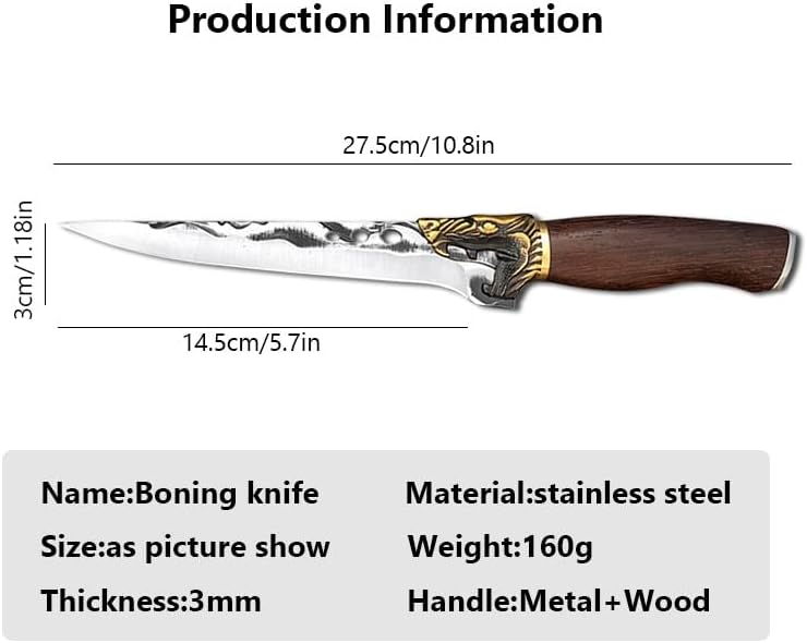 Meat Cleaver,Cleaver Knife 5.7 Inch Handmade Boning Knife Butcher Cutter Kitchen Meat Cleaver Outdoors Hunting Camping Knives With Cover Fish Vegetable Cutting Tool