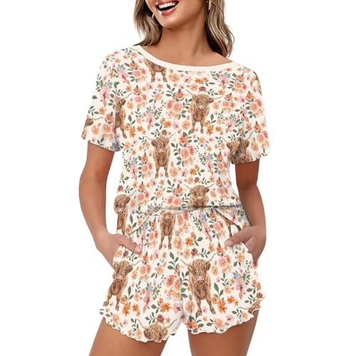 Pajamas for Women Set Shorts and Pants with Pocket Womens Pajama Sets Woman Sleepwear Pj Lounge