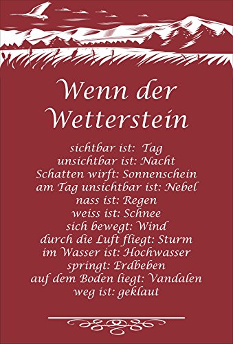 Melis-Folienwerkstatt Schild - Wetter-Stein - 15x10cm | 3mm Hartschaum – S00352-007 20 VAR