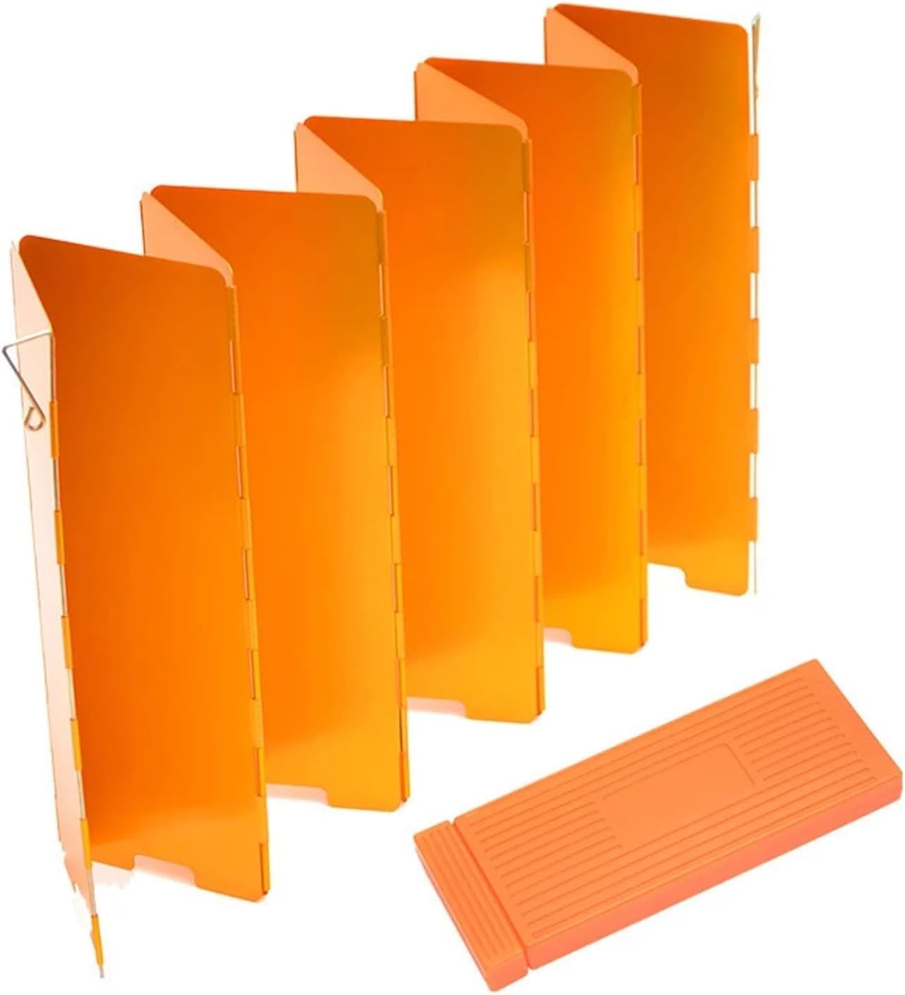 JvFbjLF Portable Aluminum Alloy Folding Camping Stove Windscreen 8 Plates(Orange)