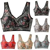 Generic Ellebloom - Ice Silk Lace Cooling Comfort Bra, Lace Buttonless Comfortable Bra, Lace Bandeau Bra, Seamless Push, 3X-Large, #Black