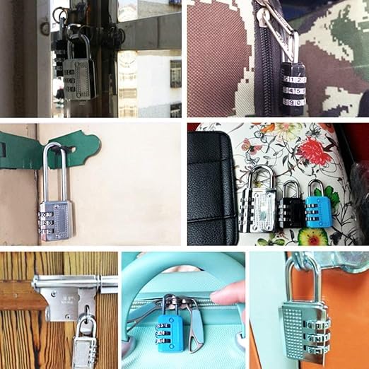3 Haneli Şifreli Asma Kilit 30mm – Metal Gövde, Bavul Çanta Dolap Spor Salonu için Güvenlik Kilidi, Seyahat Valizi, Okul ve Ofis Dolabı Kullanımı, Dayanıklı, Kompakt, Kolay Kullanım, Paslanmaz Tasarım