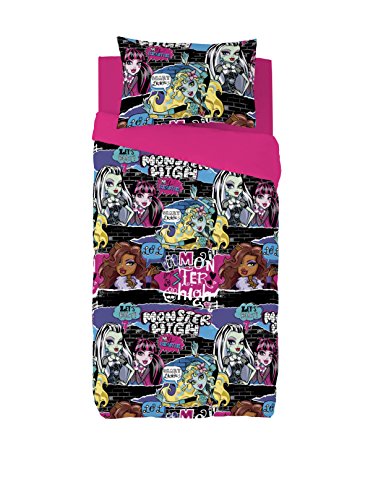 Euromoda Licencias Jeu de Housse de Couette Monster High thirller Lit 105 cm Fucsia/Negro