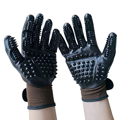 Animalon Fellpflege Handschuh aus Kautschuk (Doppelpack) | innovativer und praktischer Fellwechsel-helfer für Pferde und Hunde | Gummi-Striegel-Handschuh für Pferde besonders im Fellwechsel (M)
