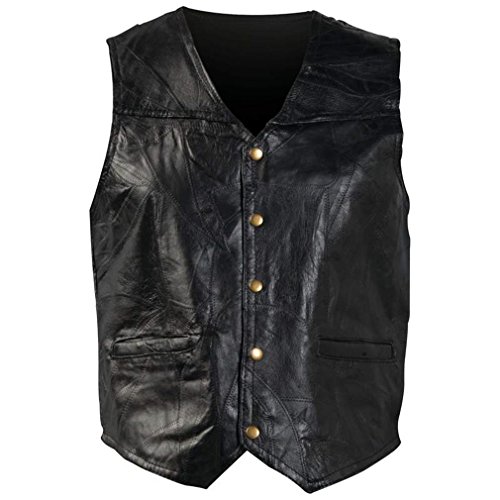 Giovanni Navarre Italian Stone Design Genuine Leather Vest Small