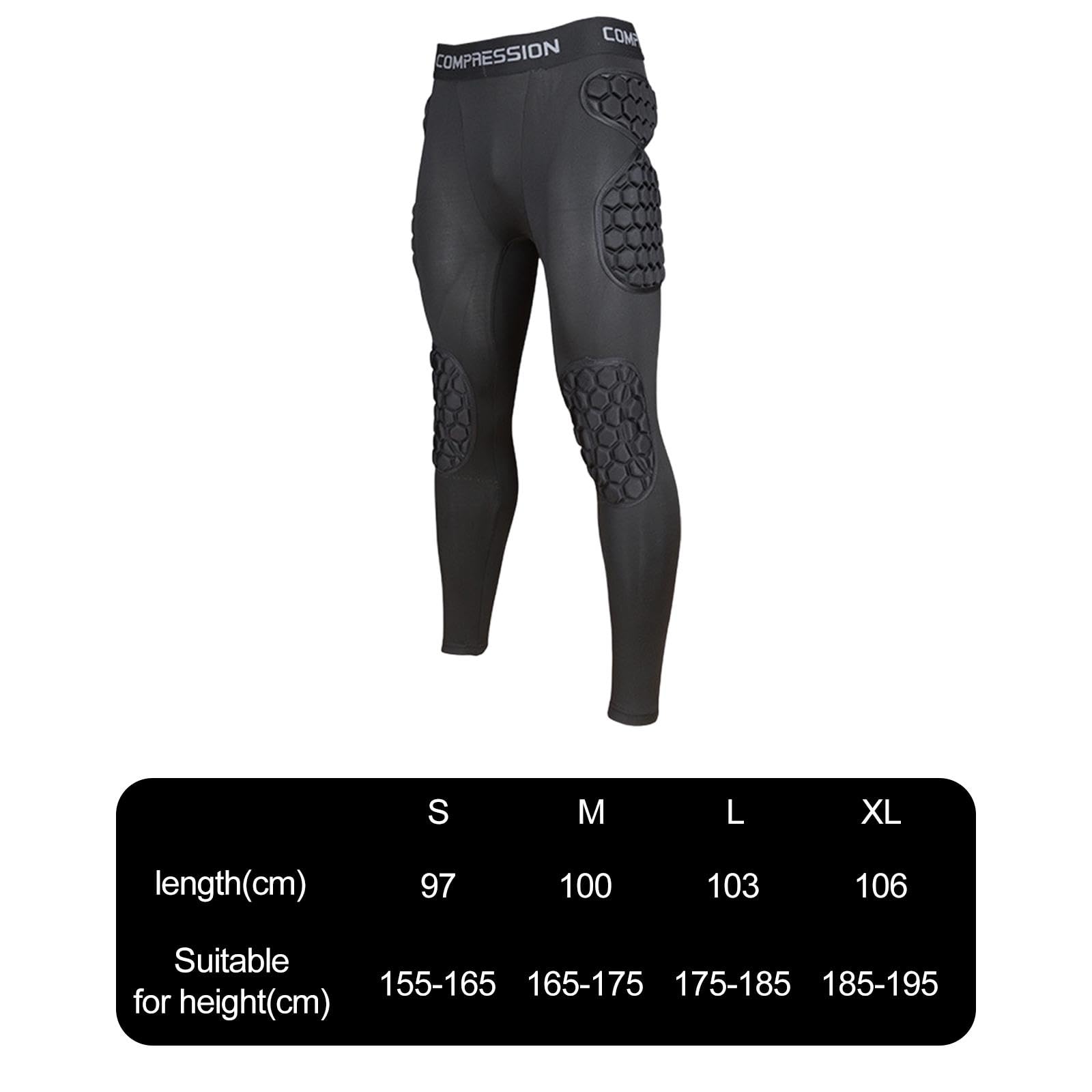 Gralara Pantalones de protección para porteros de fútbol, ​​para Deportes de Contacto, con Acolchado de Espuma EVA y Protectores de Rodillas y Muslos.