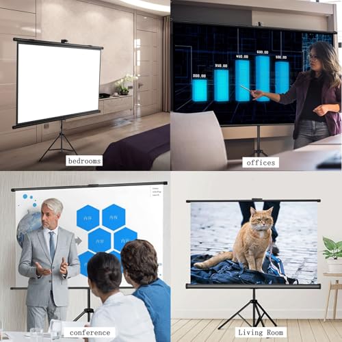 Pantalla para proyector 72 pulgadas 4:3 con trípode ajustable miniatura 6