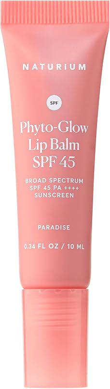 Naturium Phyto-Glow Lip Balm SPF 45 | Tinted Gloss with Broad Spectrum Sunscreen | 0.34 FL OZ / 10 mL, Paradise