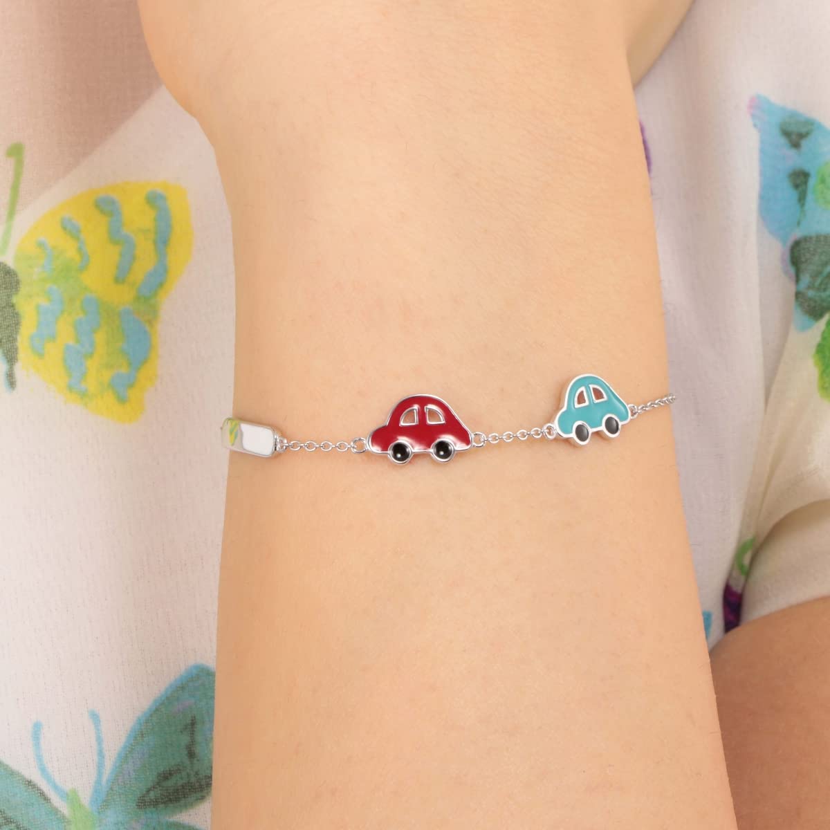 Bluespirit Bracciale da bimba, Collezione B-BABY, in argento 925 rodiato, smalto,Idee regalo - P.25D305001200