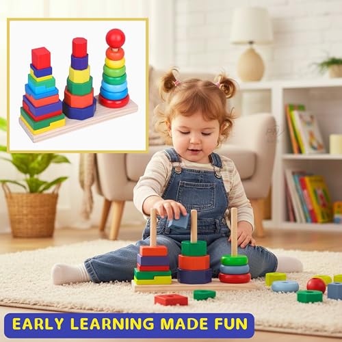 Image of Number Enlightenment Wooden Toy Train for Toddlers - Animal, Transportation, Fruit, Color Recognition Early Education Blocks (Toy Model 8)