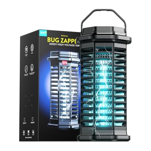Minimoon Bug Zapper Outdoor, 4200V Electric Mosquito Zapper Indoor, IPX4 Waterproof Insect Zapper Electric Fly Traps, 4Ft Cord, Insect Trap for Yard, Backyard, Patio, Camping