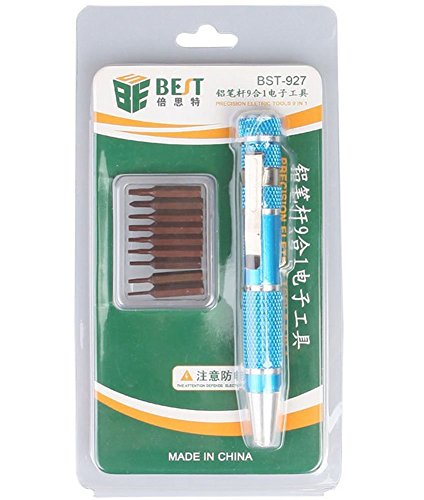 HKCB 9 in 1 Disassembly Precision Screwdriver Set Pen Style Pocket Repair Tools with 5 Point Pentalobe Phillips Torx T4 T5 T6 T8 for Cellphone iPhone Laptop Macbook