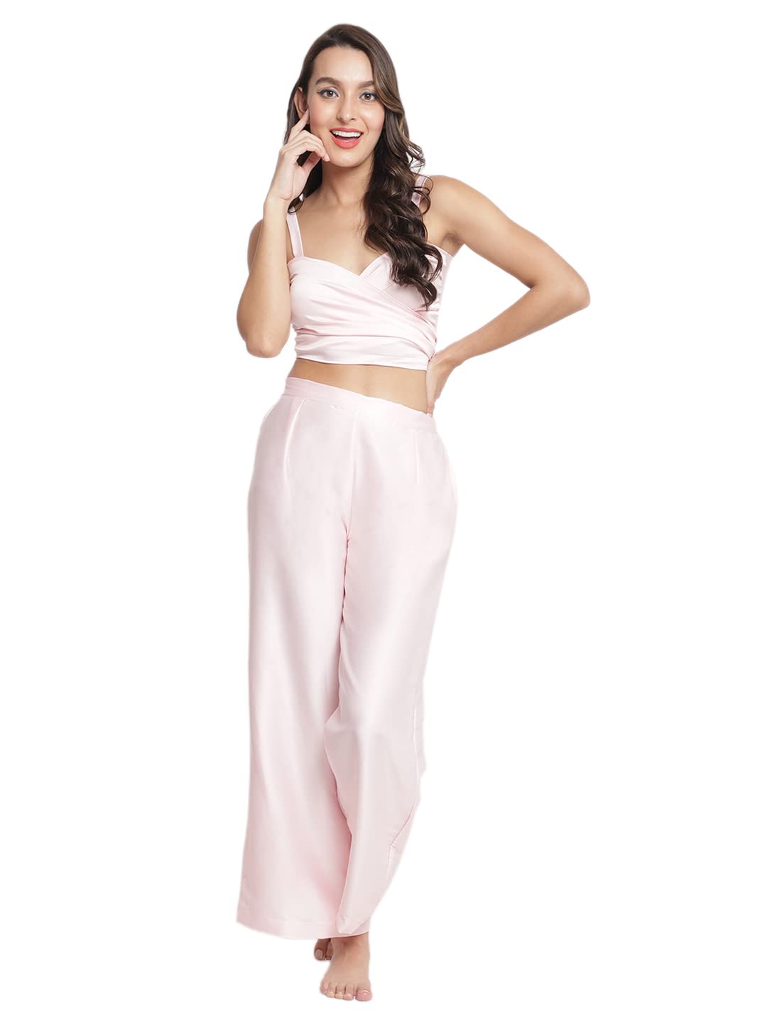 Women’s Printed Beachwear Co-ord Cover-Up Set Made of Polyester, Strappy Top & High-Rise Trousers for Girls, Lightweight Polyester, Vacation & Resort Wear for Ladies-image-21