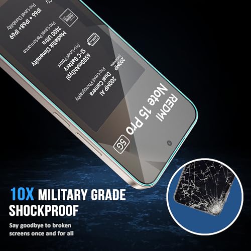 Image of FIRST MART UV Tempered Glass for Redmi Note 15 Pro - Pack of 2, 9H Full-Glue Curved Screen Protectors, HD Clear, Fingerprint Compatible, 2 Complete UV Installation Kits