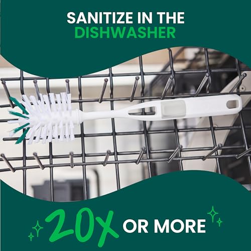 Image of Scotch-Brite Glass and Water Bottle Brush, Long-Lasting Bristles, Safe On Multiple Types of Water Bottles, Baby Bottles, Vases, and More (6-Pack)