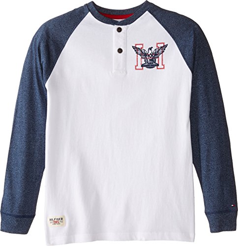 Tommy Hilfiger Big Boys' Marled Long Sleeve Henley Tee