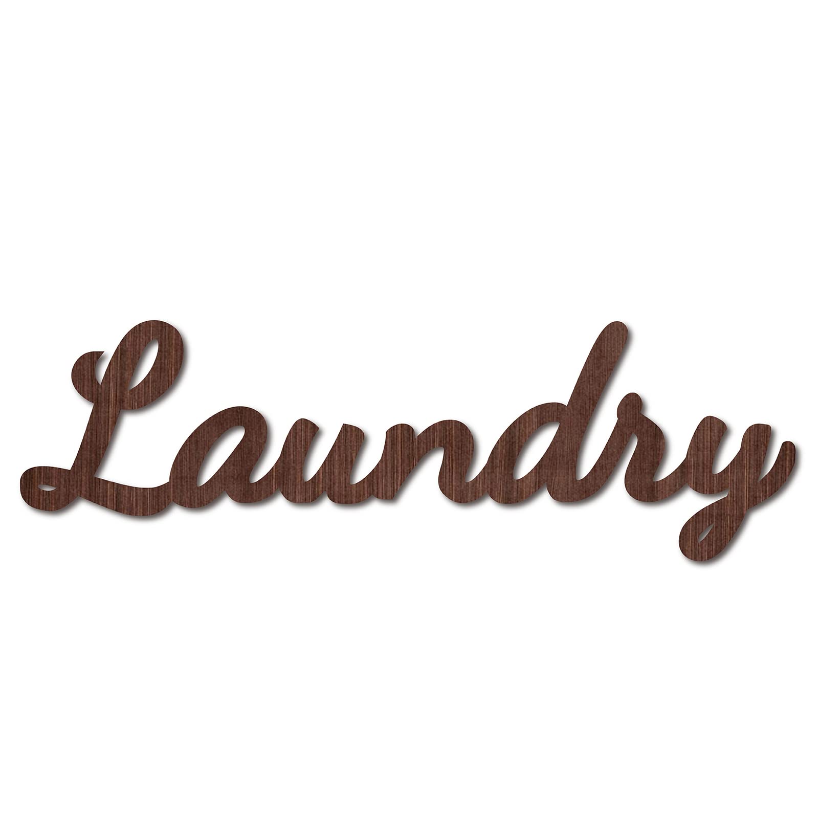 CREATCABIN Cutout Sign Laundry Letter Wooden Wall Art Decor Wood Word Sculpture Signs Rustic Farmhouse for Housewarming Home Front Door Entryway Wall Decoration, Brown, 11.9 x 3.7inch