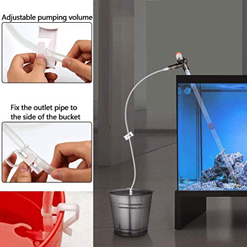 DODUOS Kit Pulizia per Acquari Aspirapolvere per Acquario Pompa a Sifone per Acquarioper Filtri Acqua a Sifone Acquario con Tubo Extralungo 2,28m+Raschietto Vetro per Pulizia Acquario Acqua e Ghiaia - Image 8