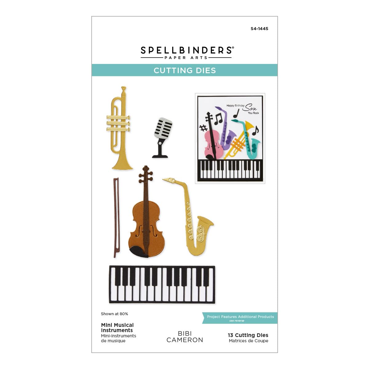Spellbinders Metal Mini Musical Instruments Etched Dies From The Bibi's Musical Notes Collection By Bibi Cameron