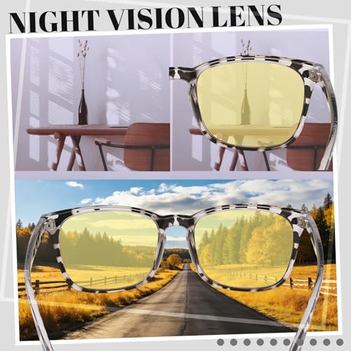 Image of Polarized Sunglasses for Women Men, Night Driving Glasses Anti Glare Yellow Lens UV 400 for Day Night Use