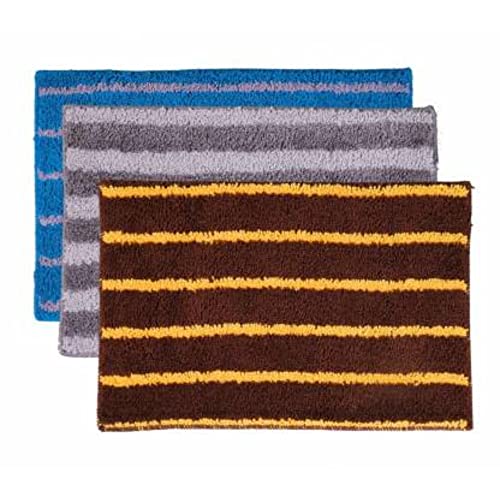Image of Anti Skid Doormats for Home and Office Entrance Living Room and Bathroom Mats | Entrance Door Mats for Home and Office Entryway. (Pack of 3 (Brown-Grey-Blue), 18x28)