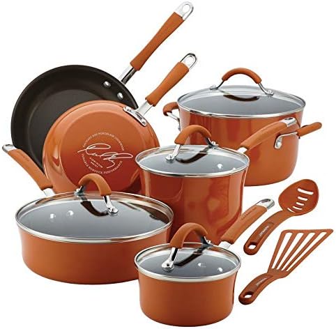 Pemberly Row 12 Piece Cookware Set in Pumpkin Orange