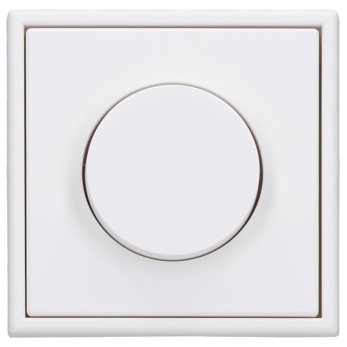 JUNG Serie LS Drehdimmer Set Alpinweiß | mit 1730DD Drehdimmer Standard LED, LS1740WW Abdeckung mit Drehknopf, LS981WW Rahmen 1-fach