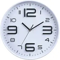 Relógio de Parede Minimalista Moderno Cozinha Quarto Sala Escritório 25cm x 4cm Decoração de Parede Organização Enfeites Utilidades Domésticas (BRANCO E PRETO)