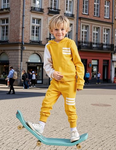 Image of Toddler Boy Clothes Long Sleeve Hoodie Sweatsuits Tops and Pants 2Pcs Boys Fall Winter Outfits Set