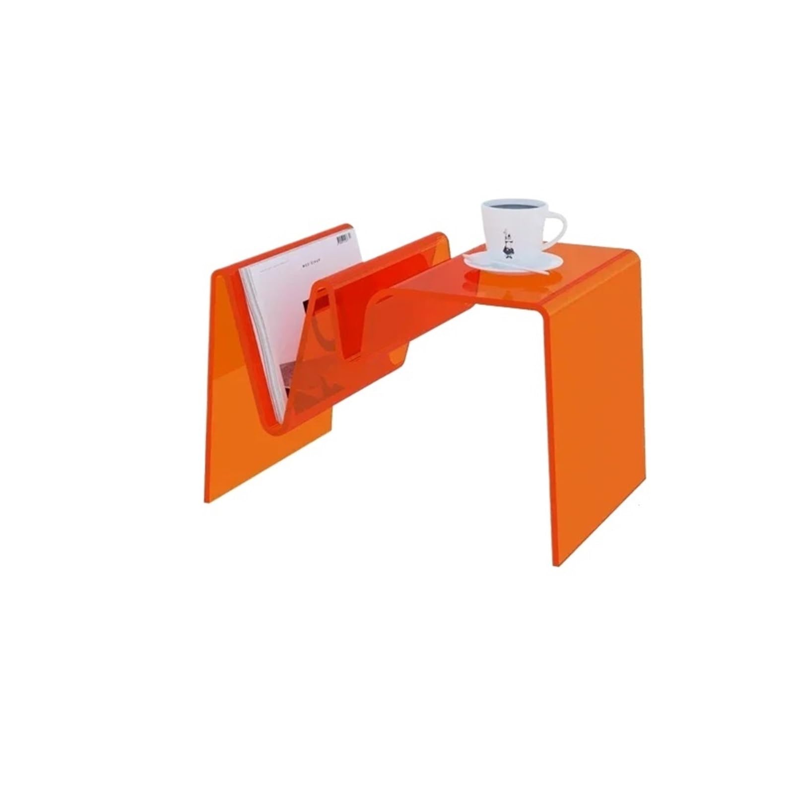 Tavolo da pavimento portatile, Divano creativo in acrilico Tavolino da caffè laterale Mobili da biblioteca Scaffali for soggiorno Scaffali Tavolini da tè trasparenti , Tavolo basso Tatami(Orange)
