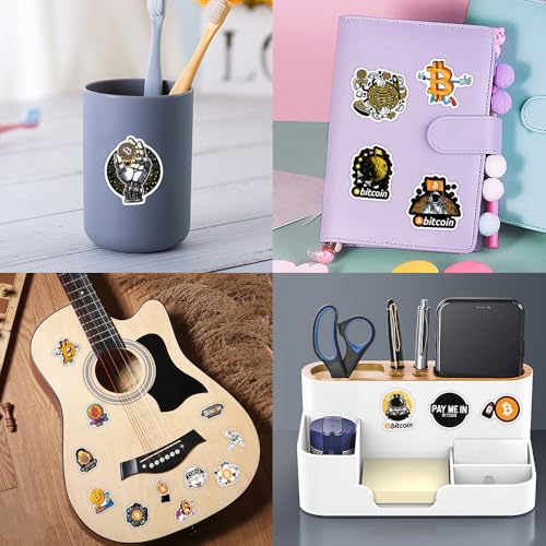 60pcs Bitcoin Crypto Stickers, Funny Digital Currency Stickers for Water Bottles, Laptop, Computer, Phone, Guitar, Luggage Vinyl Waterproof Party Favors for Water Bottles (Bitcoin) - Image 6