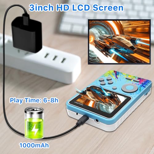 Fildanco BLUECONSOLE01 Handheld Game Console, Retro Video Games With 500 Arcade Games thumb #4