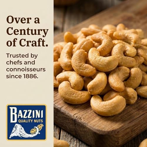 Image of Bazzini Salted Cashews 4lb Bulk Tin, Premium Roasted Cashews with Classic Crunch, Lightly Salted, Gluten Free Snack for Parties, Events, and Everyday Snacking