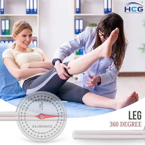 Image of Goniometer Set of 3 | Transparent Plastic Protractor 6 inch, 8 inch, 12 inch | 180 Joint Angle Measurement Tool for Physiotherapy, Ortho, Physical Therapy, Rehabilitation Use