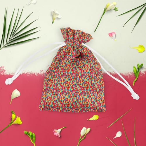 Image of ArtzFolio Diamond Tiles | Pouch Wrist Potli Bag | Bag for Weddings & Casual Parties
