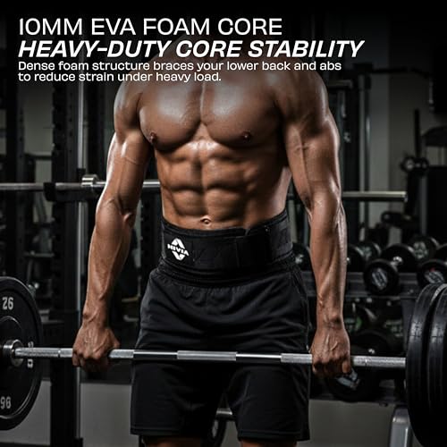 Image of Nivia CORE-X Weight Lifting Belt EVA Foam, Abdomen Support Belt for Back Support, Durable for Weightlifting, Gym, Workout (XL, Black)