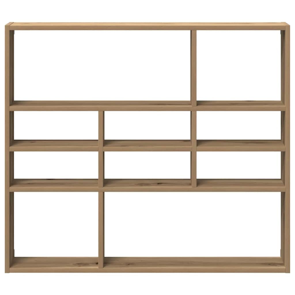 Estantería de pared de roble Artisan, 90 x 16 x 78 cm, con 9 compartimentos, ahorra espacio y es resistente para salón, dormitorio, oficina, moderno estante para almacenamiento y decoración