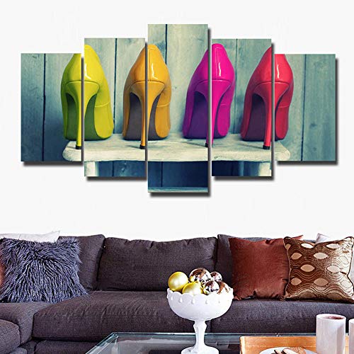 Image sur verre talons hauts tableau polyptyque coloré salon - 3